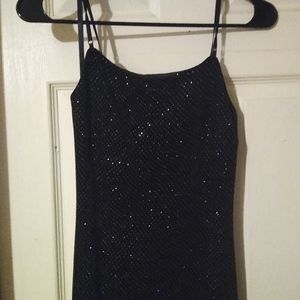 Black sequin evening dress